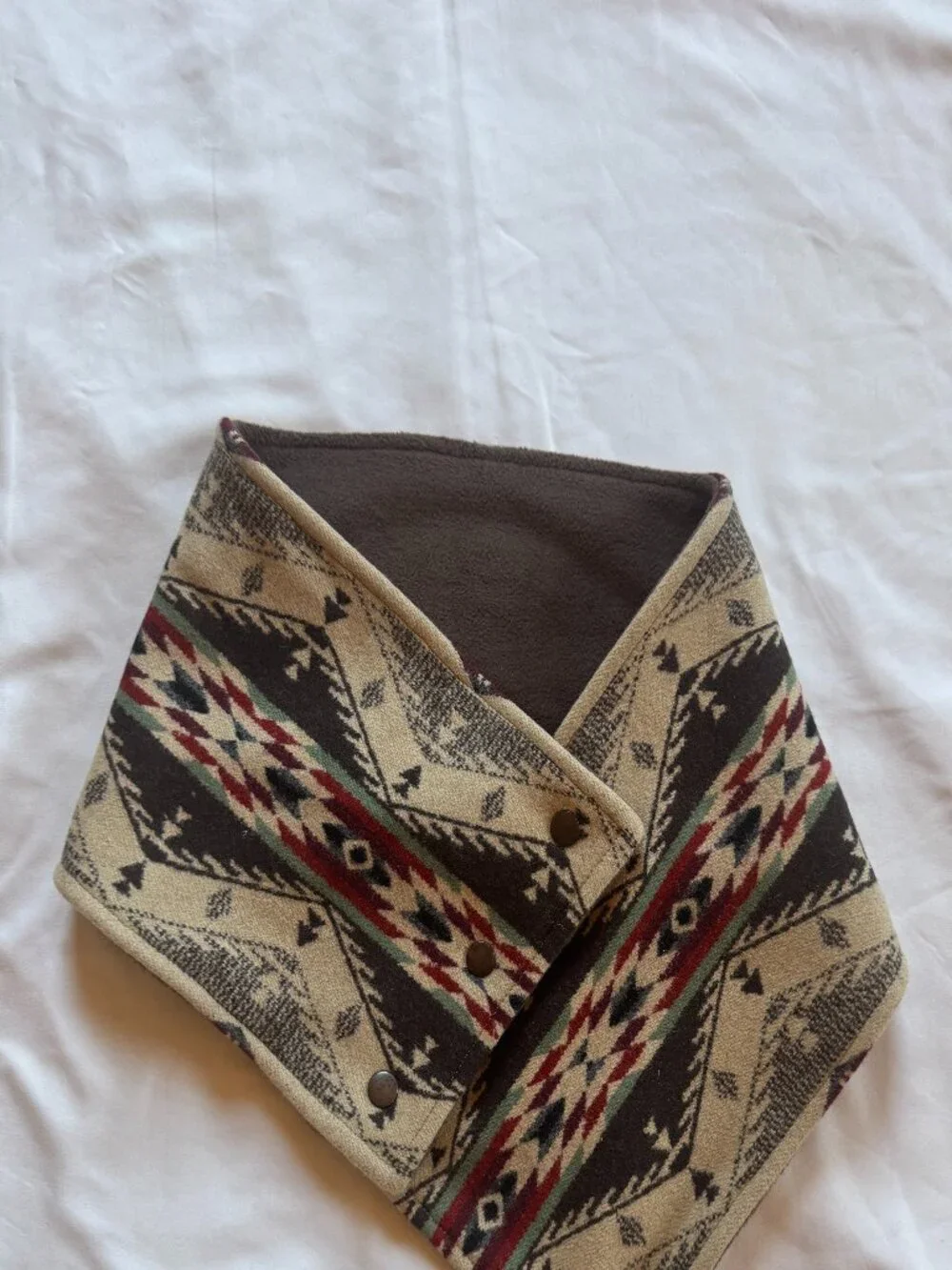 Cowboy Cowl Southwestern Aztec Print Fleece-Lined Neck Wrap